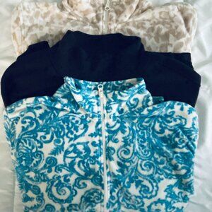 Lot of 3 Women's XL Laura Scott 1/4 Zip & RBX Active Cowl Neck Pullover Tops EUC